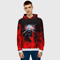 Толстовка-худи мужская ВЕДЬМАК, цвет: 3D-белый — фото 2