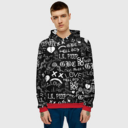 Толстовка-худи мужская LIL PEEP LOGOBOMBING, цвет: 3D-красный — фото 2