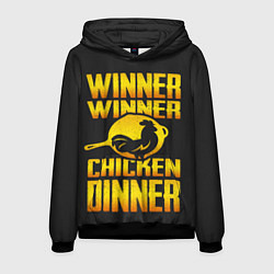 Толстовка-худи мужская Winner Chicken Dinner, цвет: 3D-черный