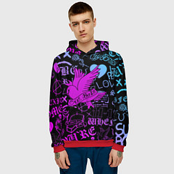 Толстовка-худи мужская LIL PEEP, цвет: 3D-красный — фото 2