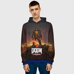 Толстовка-худи мужская DOOM ETERNAL, цвет: 3D-синий — фото 2