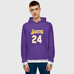 Толстовка-худи мужская Los Angeles Lakers Kobe Brya, цвет: 3D-белый — фото 2