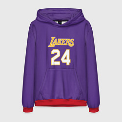 Толстовка-худи мужская Los Angeles Lakers Kobe Brya, цвет: 3D-красный