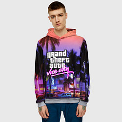Толстовка-худи мужская Grand Theft Auto Vice City, цвет: 3D-меланж — фото 2