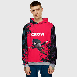 Толстовка-худи мужская BRAWL STARS CROW, цвет: 3D-меланж — фото 2