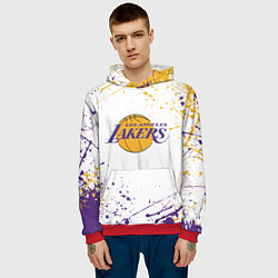 Толстовка-худи мужская LA LAKERS, цвет: 3D-красный — фото 2