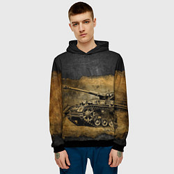 Толстовка-худи мужская Tanks are not afraid mud, цвет: 3D-черный — фото 2