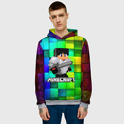 Толстовка-худи мужская Minecraft Майнкрафт, цвет: 3D-меланж — фото 2