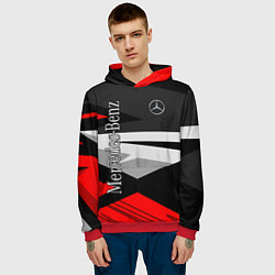 Толстовка-худи мужская Mercedes-Benz, цвет: 3D-красный — фото 2
