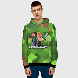 Толстовка-худи мужская MINECRAFT, цвет: 3D-черный — фото 2