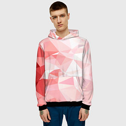 Толстовка-худи мужская Pink abstraction, цвет: 3D-черный — фото 2
