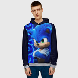 Толстовка-худи мужская SONIC, цвет: 3D-меланж — фото 2