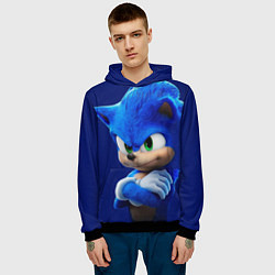 Толстовка-худи мужская SONIC, цвет: 3D-черный — фото 2