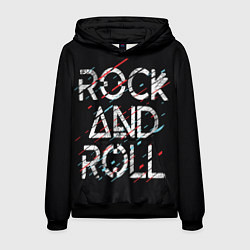 Толстовка-худи мужская Rock And Roll, цвет: 3D-черный
