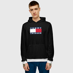 Толстовка-худи мужская Tommy Hilfiger, tommy trigger, цвет: 3D-белый — фото 2