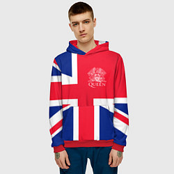 Толстовка-худи мужская Queen, цвет: 3D-красный — фото 2