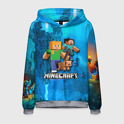 Толстовка-худи мужская Minecraft Майнкрафт, цвет: 3D-меланж