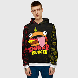 Толстовка-худи мужская Fortnite Durrr Burger, цвет: 3D-белый — фото 2