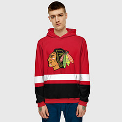 Толстовка-худи мужская Chicago Blackhawks, цвет: 3D-красный — фото 2