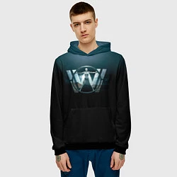 Толстовка-худи мужская Westworld Logo, цвет: 3D-черный — фото 2