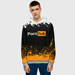 Толстовка-худи мужская PORNHUB, цвет: 3D-меланж — фото 2