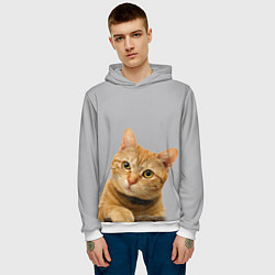 Толстовка-худи мужская Рыжий котик, цвет: 3D-белый — фото 2