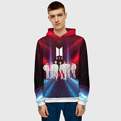 Толстовка-худи мужская BTS, цвет: 3D-белый — фото 2