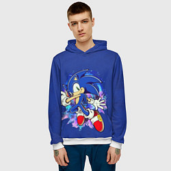 Толстовка-худи мужская Sonic, цвет: 3D-белый — фото 2