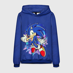 Толстовка-худи мужская Sonic, цвет: 3D-синий