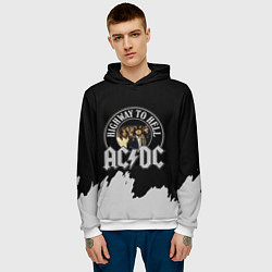 Толстовка-худи мужская ACDC, цвет: 3D-белый — фото 2