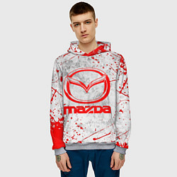 Толстовка-худи мужская MAZDA RED LOGO, цвет: 3D-меланж — фото 2