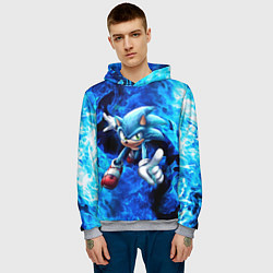 Толстовка-худи мужская Blue Sonic, цвет: 3D-меланж — фото 2