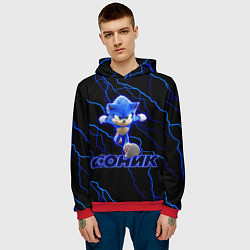 Толстовка-худи мужская СОНИК, цвет: 3D-красный — фото 2