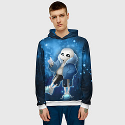 Толстовка-худи мужская UNDERTALE, цвет: 3D-белый — фото 2