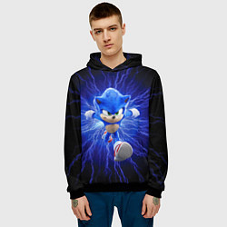 Толстовка-худи мужская SONIC, цвет: 3D-черный — фото 2