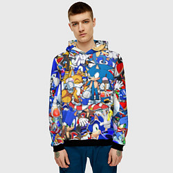 Толстовка-худи мужская SONIC PATTERN, цвет: 3D-черный — фото 2