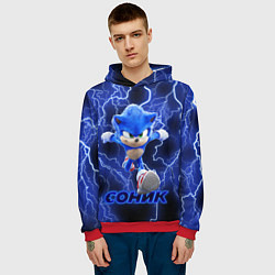 Толстовка-худи мужская SONIC, цвет: 3D-красный — фото 2
