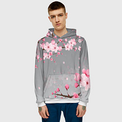 Толстовка-худи мужская САКУРА, цвет: 3D-белый — фото 2