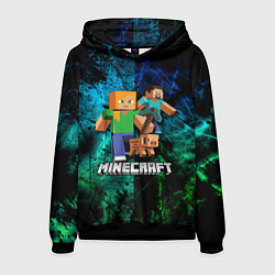 Толстовка-худи мужская Minecraft Майнкрафт, цвет: 3D-черный