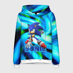 Толстовка-худи мужская Sonic, цвет: 3D-белый