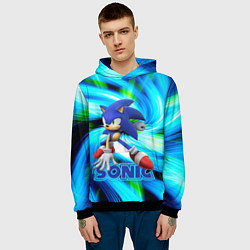 Толстовка-худи мужская Sonic, цвет: 3D-черный — фото 2