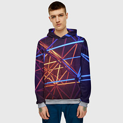 Толстовка-худи мужская Линии, цвет: 3D-меланж — фото 2