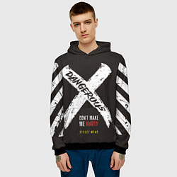 Толстовка-худи мужская Off-White: Dangerous, цвет: 3D-черный — фото 2