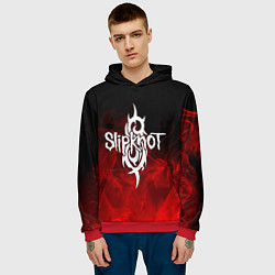 Толстовка-худи мужская SLIPKNOT, цвет: 3D-красный — фото 2