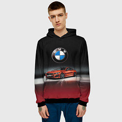 Толстовка-худи мужская BMW, цвет: 3D-черный — фото 2