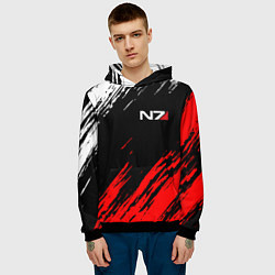 Толстовка-худи мужская MASS EFFECT N7, цвет: 3D-черный — фото 2