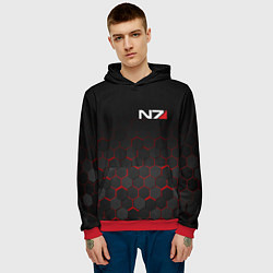 Толстовка-худи мужская MASS EFFECT N7, цвет: 3D-красный — фото 2