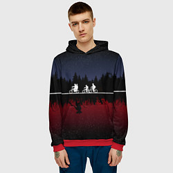 Толстовка-худи мужская Очень странные дела, цвет: 3D-красный — фото 2
