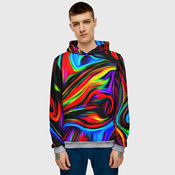 Толстовка-худи мужская ABSTRACT, цвет: 3D-меланж — фото 2