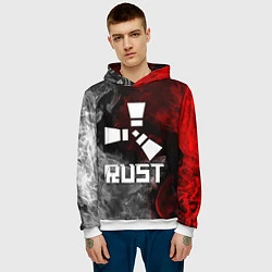 Толстовка-худи мужская RUST, цвет: 3D-белый — фото 2